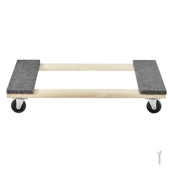 KFFKFF Moving Apparatus, Supports up to 1000 lbs, Measures 18" x 30", Equipped with 4 x 3" PP Rotating Wheels, Robust Hardwood Furniture Transporting Apparatus, Relocation Trolley, Rolling Cart