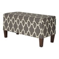 thumbnail image 1 of HomePop Transitional Fabric Large Decorative Storage Bench in Geo Gray, 1 of 18