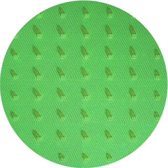 Ahgly Company Machine Washable Indoor Round Transitional Lime Green Area Rugs, 3' Round