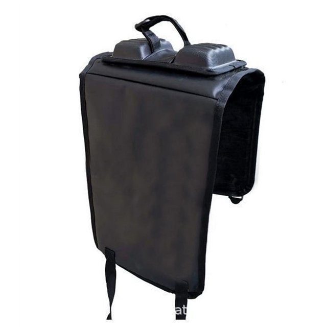 Yassdwbn Portable Black Truck Pickup Single Bike Tailgate Pad Protector Mat Rack with Strap. The pad features a durable PVC outer layer that is waterproof and wear-resistant, and a soft flannelette inner layer to protect the bike and tailgate from scratches. It includes a concave slot for bike stability, straps for secure attachment, and a small pocket for convenience. Designed for easy bike transport in pickup truck beds.