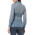 thumbnail image 3 of INSPIRE CHIC Blouse Florale en Dentelle Semi-Transparente à Manches Longues Col Roulé pour Femmes Bleu m, 3 of 5