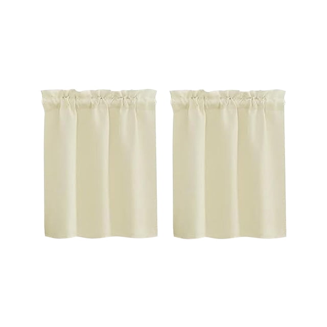 pdqouc 2PCS Solid Color High Precision Through The Rod Small Curtain American Shade Decoration Kitchen Coffee Short Curtain for Windows Doors Shades for Home Nursery Bedroom Kitchen Bathroom