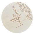 thumbnail image 2 of <p>Baby Announcement Sign, Hello World Baby Sign Photo Prop Commemorate Round Decor 5.9in Basswood  For Shower</p>, 2 of 7
