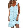 thumbnail image 2 of Ovzne Robes pour Femmes 2025 Robe pour Femme Robe de Vacances Printemps et Été à Boutons Col en V avec Bretelles Robe de Printemps en Liquidation, 2 of 5