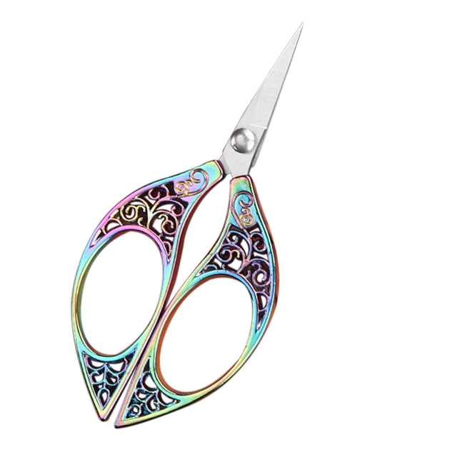 Harpily Clearance vegetable cutter Retro Small Scissors Tailor Cutting Thread Head Tea Pointed Stainless Steel Office Dragon And Handmade Special Gold Scissors