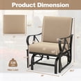 thumbnail image 3 of Gymax Patio Glider Chair Outdoor Metal Glider w/ Seat & Back Cushions Backyard Poolside, 3 of 6