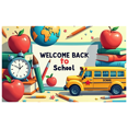thumbnail image 2 of Welcome Back to School Banner Pencil Apple Basketball Decorations Classroom Poster Party Supplies Learning Event Educational Backdrop, 2 of 4