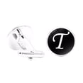 thumbnail image 1 of pitrice 1 Pair Men's Letter Cufflink Wedding Formal Initial Alphabet Stainless Steel Cufflink, Letter T, 1 of 9