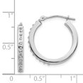 thumbnail image 2 of Boucles d'Oreilles Créoles Rondes Articulées en Or Blanc 14K avec Diamants, 2 of 2