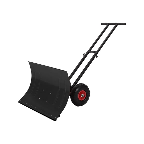 Pelle à Neige en Métal Robuste avec Roues – 29 X 20 Po, Lame Inclinée à 5 Positions et Poignée Ajustable – Pousse-Neige Ergonomique pour Entrée, Trottoir, Entrée et Jardin – Déneigement Efficace