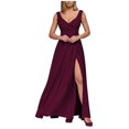 thumbnail image 1 of Gspmoly Robe pour Femmes, Mode Femmes Été Camis Sans Manches Col en V Taille Resserrée Fente Robe Formelle Robes de Vacances pour Femmes jusqu'à 60 % de Rabais, 1 of 7
