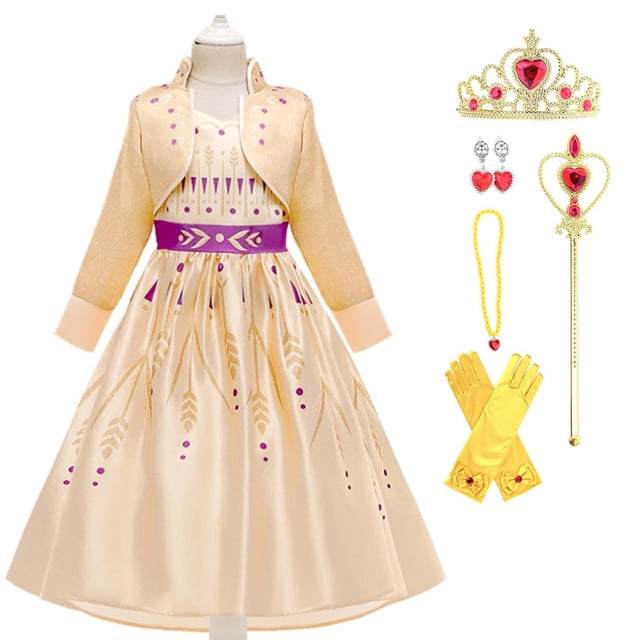 HAWEE Elsa 2 Anna Princess Dress - Christmas Cosplay Dress up Costume Fairy Tale Robe for Girls