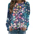 thumbnail image 1 of KIHOUT Chandails Molletonnés pour Femmes en Liquidation, Hauts Blouse à Manches Longues d'Automne et d'Hiver à Col Rond à Imprimé Floral, Coupe Ample, Taille P-2TG, 1 of 5