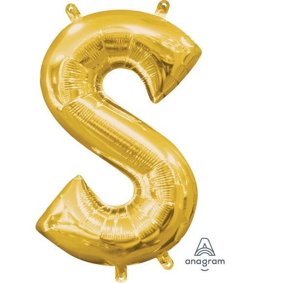Ballon Party-Eh! d'Anagram International avec lettres en or en forme de S