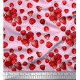 thumbnail image 1 of Soimoi Satin Silk Fabric Raspberry,Strawberry & Cherry Fruits Printed Craft Fabric by The Yard 42 Inch Wide, 1 of 3