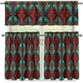 thumbnail image 2 of Aztec Tribal Cafe Curtains with Valance Short Farmhouse Kitchen Curtains and Valances Set Bathroom Window Curtains Valance and Tiers Set, 2 of 5