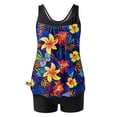 thumbnail image 5 of UPPADA Two Piece Tankini Swimsuits for Women High Waisted 2 Piece Bathing Suits Floral Print Tankini Set Tummy Control Modest Swimwear for Holiday Womens Tankini Tops Built In Bra Multicolor,S, 5 of 5