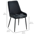 thumbnail image 3 of HOMCOM Dining Chairs Set of 2, PU Leather Kitchen Chairs with Metal Legs, 3 of 10