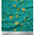 thumbnail image 1 of Soimoi Tissu Poly Georgette Imprimé Feuilles & Roses au Mètre 52 Pouces de Large, 1 of 3