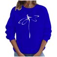 thumbnail image 1 of Chemise à Manches Longues pour Femmes Hauts d'Automne Manches Longues Chandail Ample Décontracté Imprimé Poitrine Col Rond Chandails en Molleton Manches Longues pour Femmes, 1 of 8