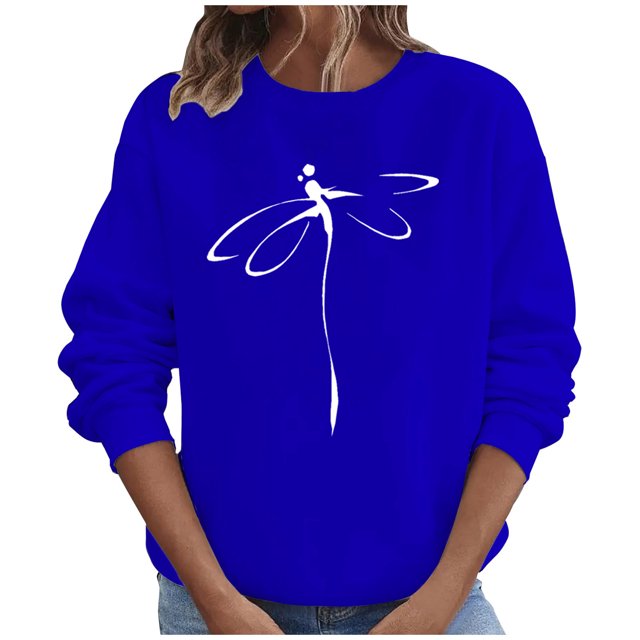 Chemise à Manches Longues Femme Hauts Automne Manches Longues Chandail Ample Chemise Décontractée Imprimé Poitrine Col Rond Chandails en Molleton Manches Longues Chemises Femmes Chemises Manches Longues pour Femmes