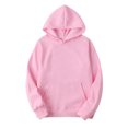 thumbnail image 1 of Yeahdor Men's Basic Long Sleeve Drawstring Hoodie Sweatshirt Casual Solid Color Pullover Tops Pink S, 1 of 3