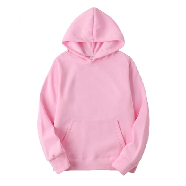 Yeahdor Men's Basic Long Sleeve Drawstring Hoodie Sweatshirt Casual Solid Color Pullover Tops Pink S