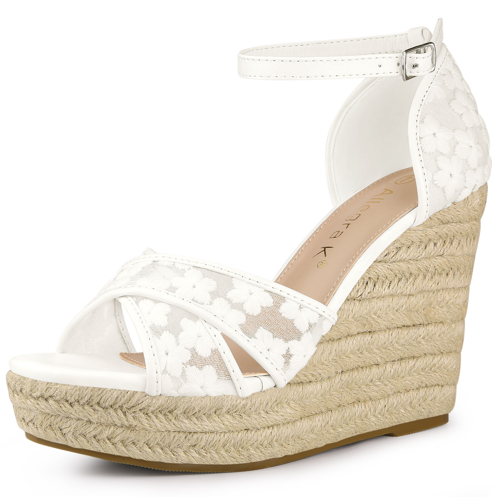 BLISSFUL STEP Sandales Compensées Espadrilles à Talon Compensé pour Femmes
