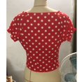 thumbnail image 2 of T-Shirt Blouse en Coton à Pois Décontracté d'Été à Manches Courtes Imprimé pour Femmes, 2 of 4