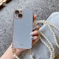 thumbnail image 1 of Plating Pearl Crossbody Strap Chain Lanyard Phone Case For Samsung Galaxy S23 S24 S22 S21 Ultra S20 FE S10 Note 20 10 Plus Cover, 1 of 1