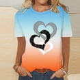 thumbnail image 2 of Dealovy Haut pour Femmes Décontracté T-Shirts à Manches Courtes Été Ample Mignon Tunique à Imprimé Graphique Dégradé, 2 of 4