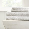 thumbnail image 1 of ienjoy Home 4 Piece Coarse Paisley Patterned Home Collection 4 Sheet Set, Full, Gray, 1 of 4