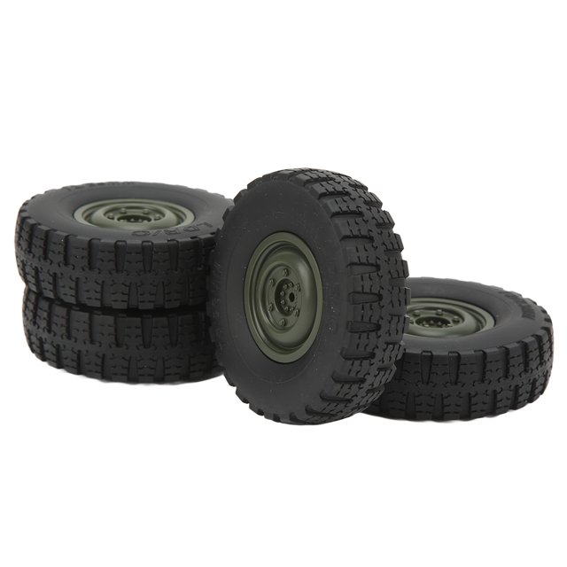 Pneus RC, Poignée Forte Professionnelle Facile à Installer Roues de Voiture RC 4pcs pour Voiture RC Kaki, Vert