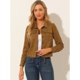 thumbnail image 3 of INSPIRE CHIC Veste de Moto Biker Décontractée pour Femme à Col Pointu, Poches Plates, Brun m, 3 of 6