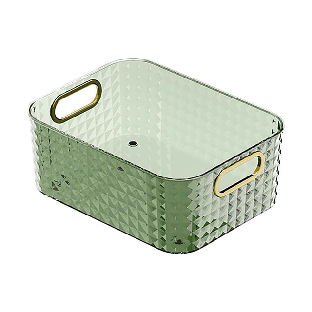 EGNMCR Closet Organizers and Storage, Luxury Desktop Storage Box New Bathroom Bathroom Kitchen Cosmetics Lipstick Sundries Classification Transparent Storage Basket desktop storage