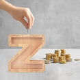 thumbnail image 5 of Danhjin Personalized Wooden Name Money Box Wooden Deposit Box Twenty Six English Letters Room Decor, 5 of 5
