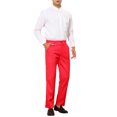 thumbnail image 2 of INSPIRE CHIC Men's Slim Fit Trousers Flat Front Solid Color Business Pants 28 Red, 2 of 7
