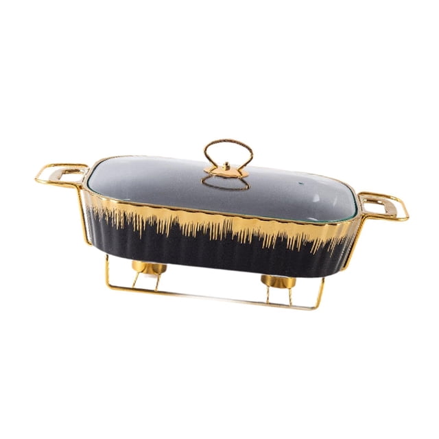 Buffet Dish Tray with Stand Casserole Tray for Wedding Birthday Entertaining black