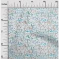 thumbnail image 2 of oneOone Cotton Silk Turquoise Blue Fabric Text Craft Projects Decor Fabric Printed By The Yard 42 Inch Wide, 2 of 5