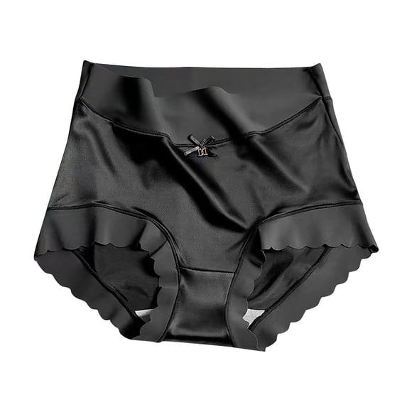 Mrat Underwear for Women Cotton Lace High Waisted Women Solid Comfort Underwear Skin Friendly Briefs Panty Intimates Women Boyshort Underwear S-272 Black L