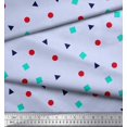 thumbnail image 2 of Soimoi Satin Silk Fabric Square,Dot & Triangle Geometric Print Fabric by The Yard 42 Inch Wide, 2 of 3