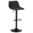 thumbnail image 1 of Bouclair Black Faux Leather Adjustable Swivel Barstool Counter Stool for Kitchen Island Pub, 1 of 6