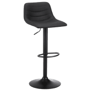 Bouclair Black Faux Leather Adjustable Swivel Barstool Counter Stool for Kitchen Island Pub