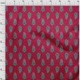 thumbnail image 3 of oneOone Viscose Jersey Fabric Leaves & Paisley Block Printed Craft Fabric BTY 60 Inch Wide, 3 of 5