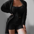 thumbnail image 1 of Birdeem Pyjama Mode Femme Slim Dentelle Taille Élastique Manches Longues Décontracté Trois Pièces, 1 of 1