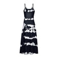 thumbnail image 4 of SMihono Robe Maxi Bohème d'Été pour Femmes Grande Taille Mode Vacances Été Manches Rayures Imprimé Col en V Aguichant Décontractée Longue Robe Maxi Plage Robe d'Été, 4 of 5