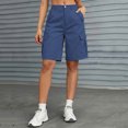 thumbnail image 2 of Fsgntruao Womens Casual Cargo Shorts Multi Pockets Button Fly Work Shorts Breathable Summer Outdoor Shorts, 2 of 7