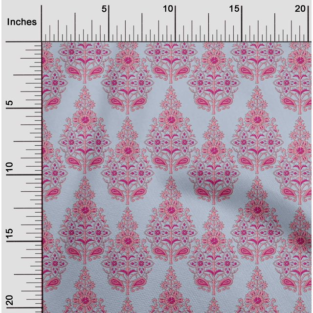 oneOone Viscose Jersey Fabric Floral & Paisley Block Print Fabric By Yard 60 Inch Wide