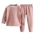 thumbnail image 1 of WEAIXIMIUNG Christmas Solid Color Children's Hoodie Set With Thick Fall And Winter Homewear Pajamas 90, 1 of 8