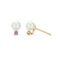 thumbnail image 1 of Freshwater Pearl with Birthstone Stud Earrings, 1 of 2